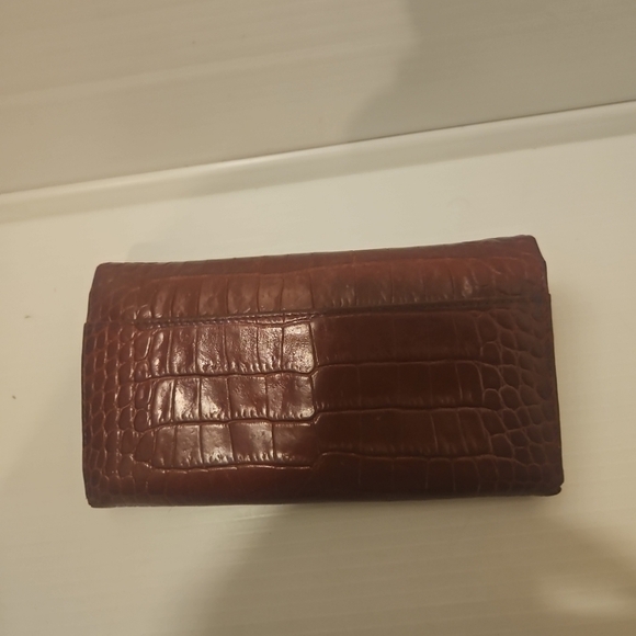 Polo Ralph Lauren Vintage Genuine Crocodile Wallet/ Checkbook in Burgundy 2 P - Picture 6 of 12